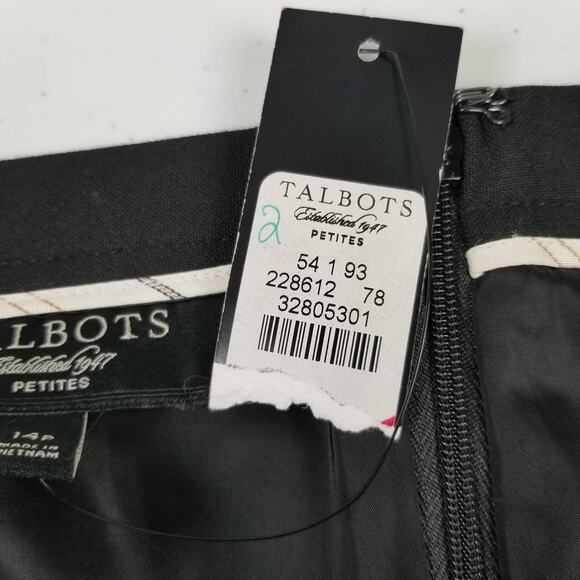 Talbots Black Pleated Ruffle Hem Lined Rear Zip Skirt NEW Size 14 P - Picture 6 of 6